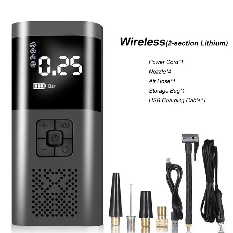 

Electrical Air Pump Air Compressor 6000mah Car Tyre Inflator Mini Wireless Tire Air Injector for Motorcycle Bike Wireless Pump