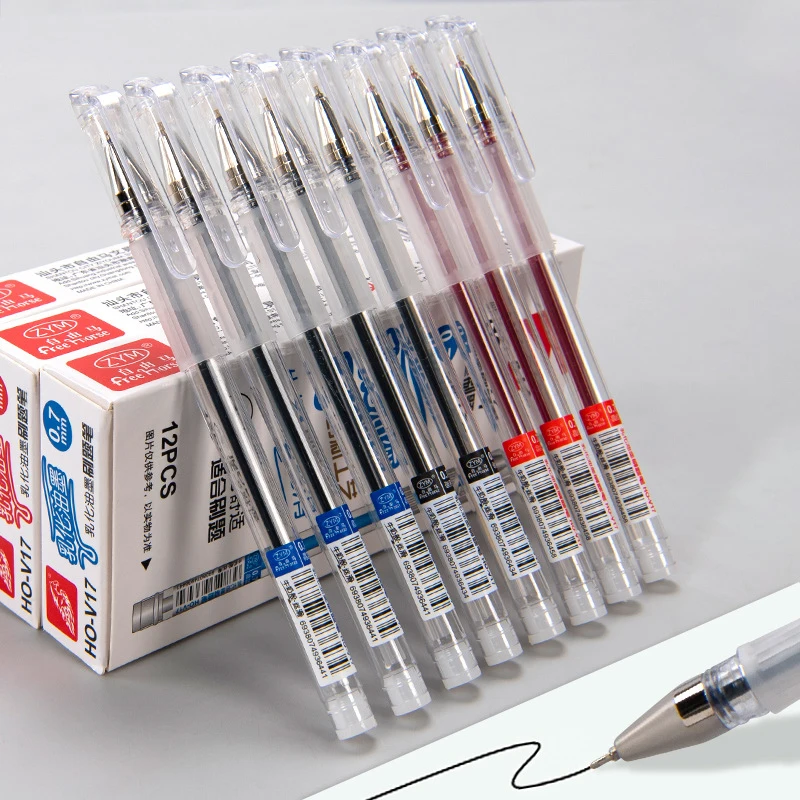 

0.37mm Transparent Gel Pen Visible Capacity 3 Colors School Writing Exam Homework Pen Student Stationery Signing Office Supplies