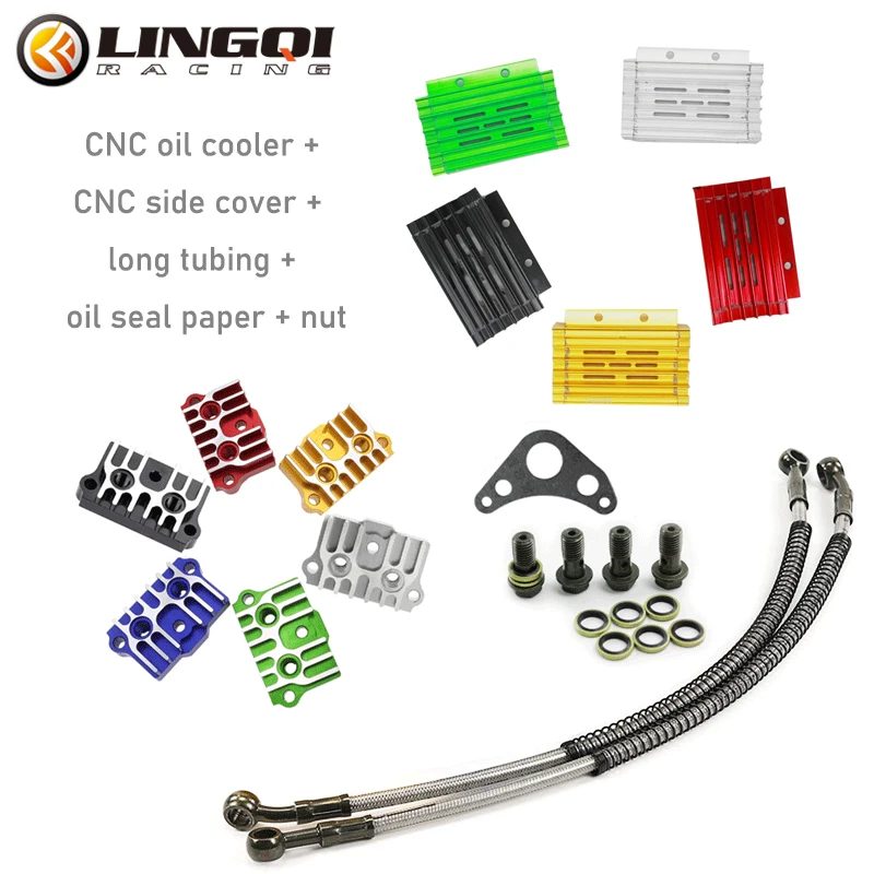 

Pit Dirt Bike Motorcycle CNC Oil Cooler Radiator Modified Cooling Kit Universal for 50 100 125CC Monkey Go Kart Off Road Quad