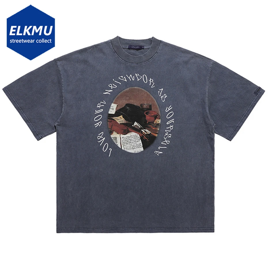 

Футболка мужская оверсайз в стиле хип-хоп, свободная, с принтом