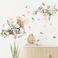 painted chinese style branches bird flowers self adhesive wall stickers decoration decor home accessories wallpaper