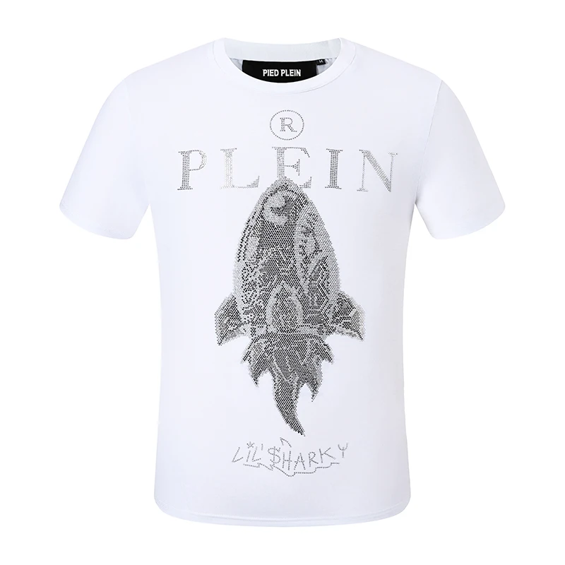 

2023 summer PLEIN BEAR Men's T-shirt Round Neck SS Monsters Classic with Crystals 100% Cotton T-shirts Men Tops Comfortable Tees