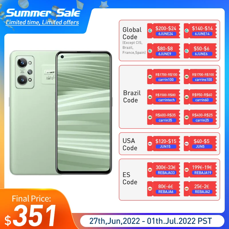 Смартфон Realme GT2 8/128 ГБ 6,62 дюйма, 5000 мАч, 65 Вт, Android 12, камера 50 МП