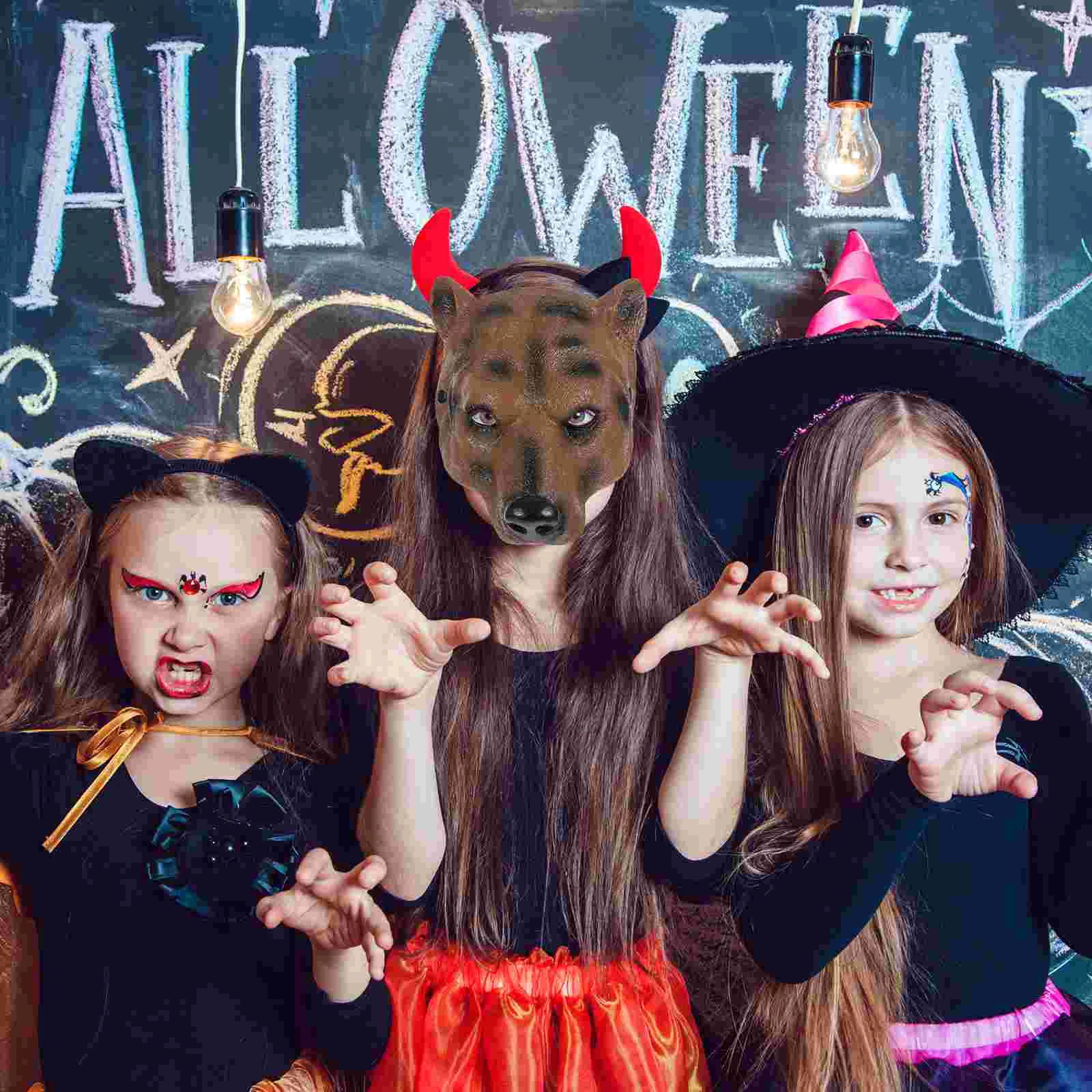 Половина лица маска медведя в виде животного маскарадные мужские вечерние