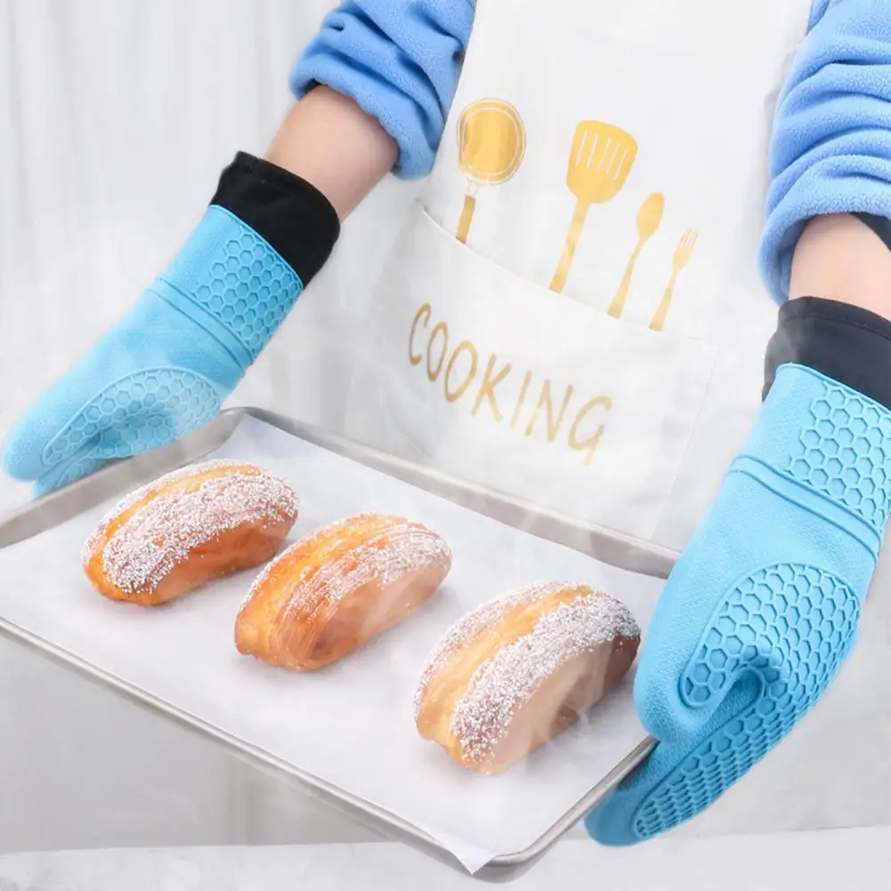

Oven Mitts 1Pc Waterproof Heat Resistant Silicone Mitt Triple Layer Hot Pads Oven Glove for Kitchen Bakeware Kitchen Tools