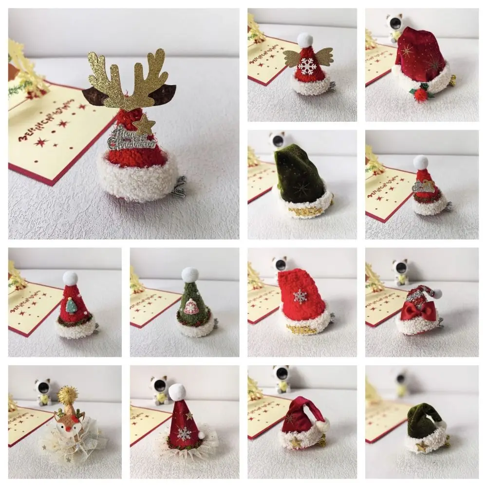 Веселый Рождественский декор Рождественская шляпа заколка для волос бант с