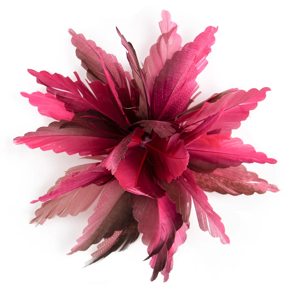 

Wine Goose Feathers Fringe Flower Headdress for Colthes Dresses Hat Accessories for Wedding Party Hat Decoration Craft Plume
