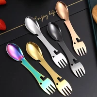 multifunctional stainless steel spoon beer open outdoor can open long handle cute knife spoon and fork in one 5 boxes 1 spoon