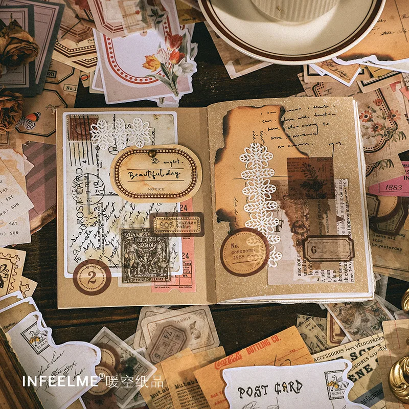 Винтажная этикетка для цветов наклейки из материала сделай сам скрапбукинга