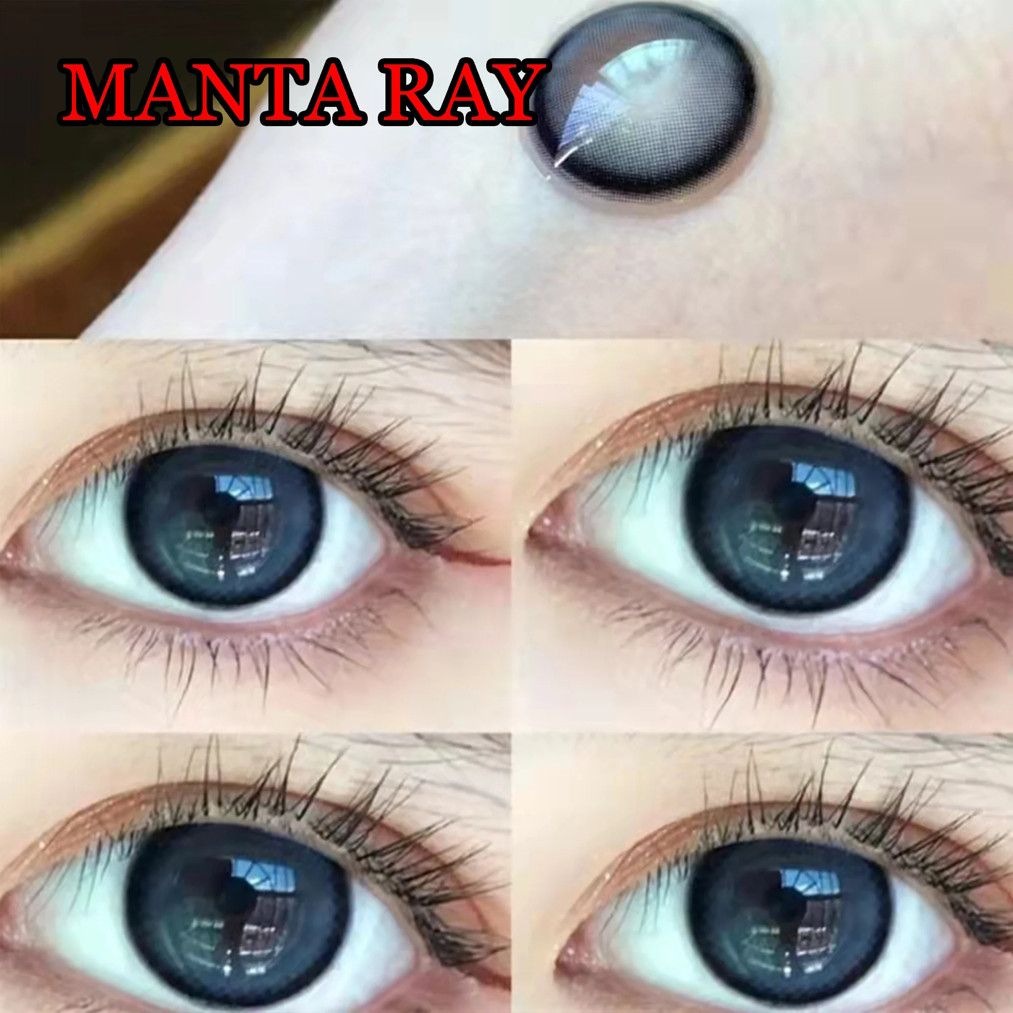 

Hotsale 14.20mm Dark Contact Lens Women Men Coloured Contacts Lenses for Eyes with Power -1.00 to -8.00 линзы для глаз Manta Ray