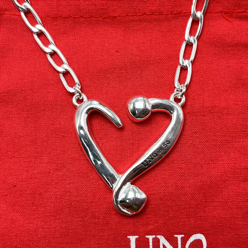 

2023 UNOde50 New European and American Bestselling Fashion High Quality Heart Necklace Women's Romantic Jewelry Gift Bag