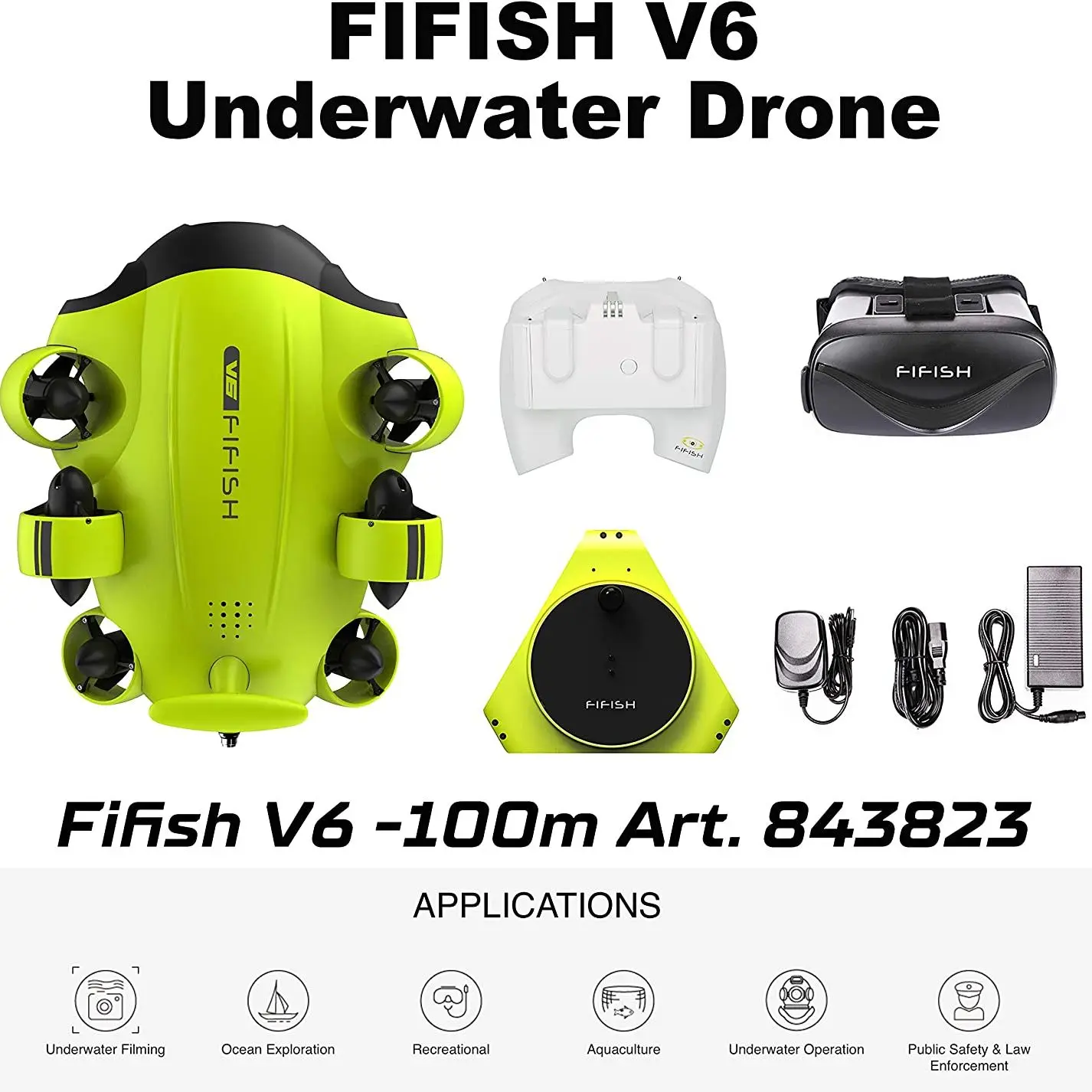 Fifish V6 VR Diving Underwater Robot Drone with 4K UHD Camera 1 Fifish V6 VR Diving Underwater Robot Drone with 4K UHD Camera 1