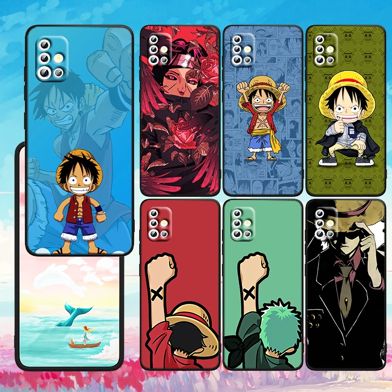 

Cartoon One Piece Anime For Samsung S21 S20 FE A50 A30 A73 A71 A53 A52 A51 A33 A32 A22 A03S A03 A02S A31 Black Phone Case