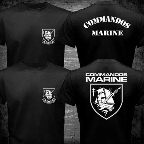T shirt Man Military French Navy Special Operation Forces Commandos Marine