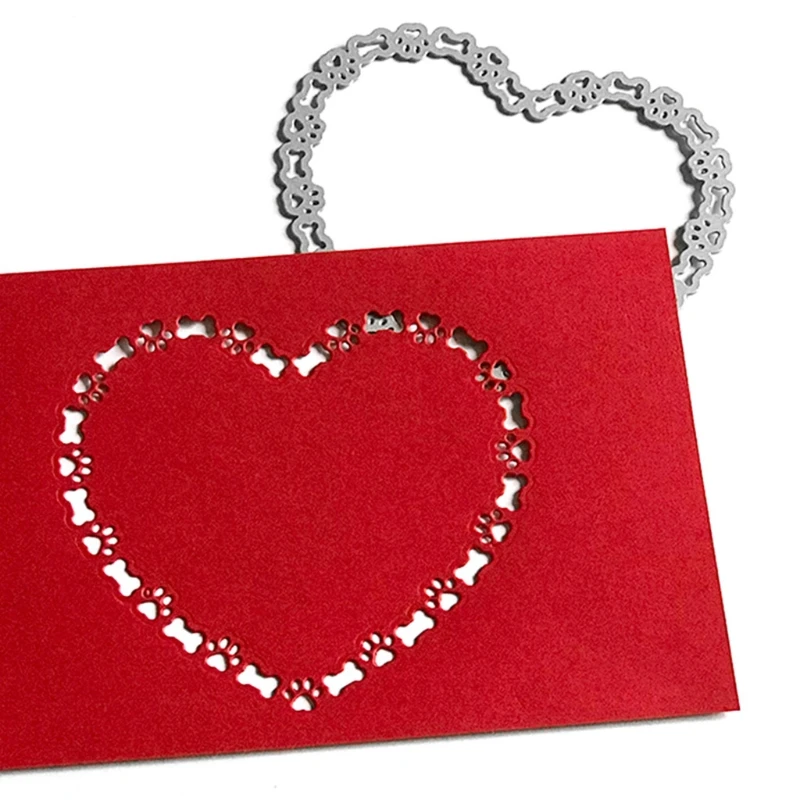 E8BD сердце собака лапа кость металлический трафарет трафарет для скрапбукинга DIY альбом штамп бумажная карта форма тиснение