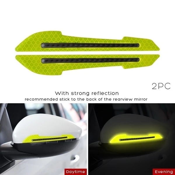 

2pcs Car Rearview Mirror Reflective Stickers Decals Auto Styling Night Driving Safety Warning Door Tail Reflector Markers