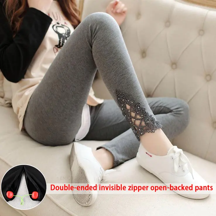 

Modal Cropped Stealth open fork Leggings Women's Summer Thin Summer High Elastic plus Size Outer Wear Pants Slimming Trousers