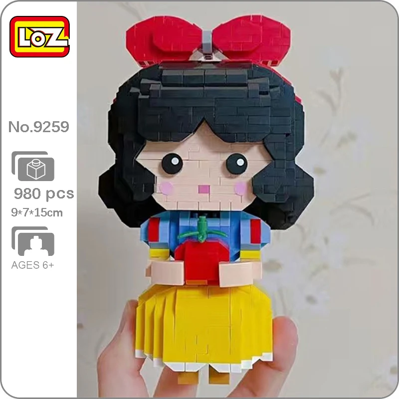 

LOZ 9259 Fairy Tales Cartoon Apple Princess Girl Doll Bow Model DIY Mini Diamond Blocks Bricks Building Toy for Children no Box