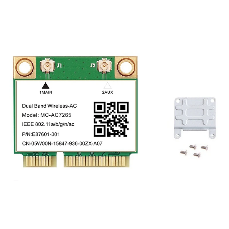 

1200Mbps Wireless MC-AC7265 Dual Band Mini PCI-E Wifi Card Bluetooth 4.2 802.11Ac Dual Band 2.4G 5Ghz Adapter For Laptop