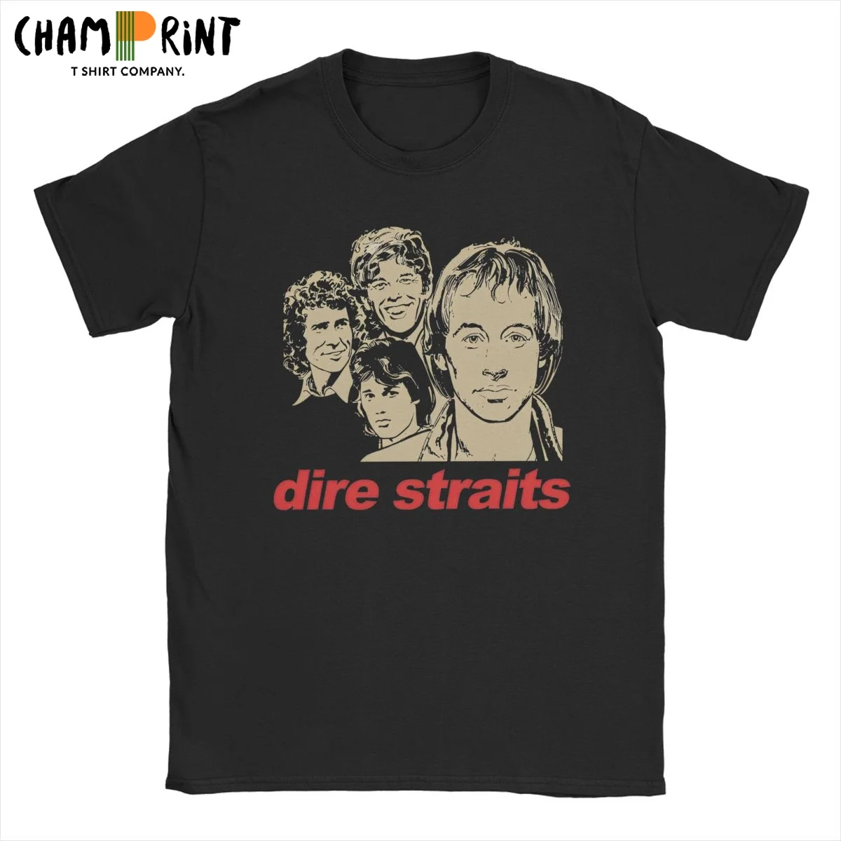 Banda Dire Straits Camiseta футболка мужская винтажная хлопковая с круглым вырезом футболки