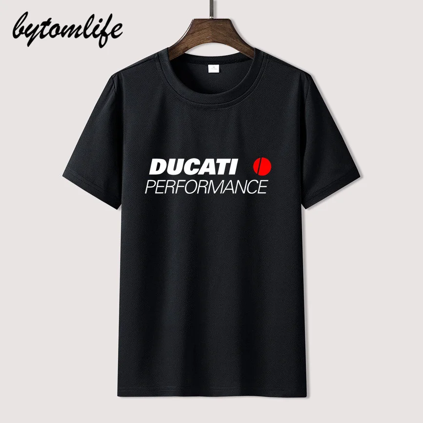 

Men women Summer 100% Cotton motorcycle Du-ca-ti Male Newest Top Popular Normal Tee Shirts unisex