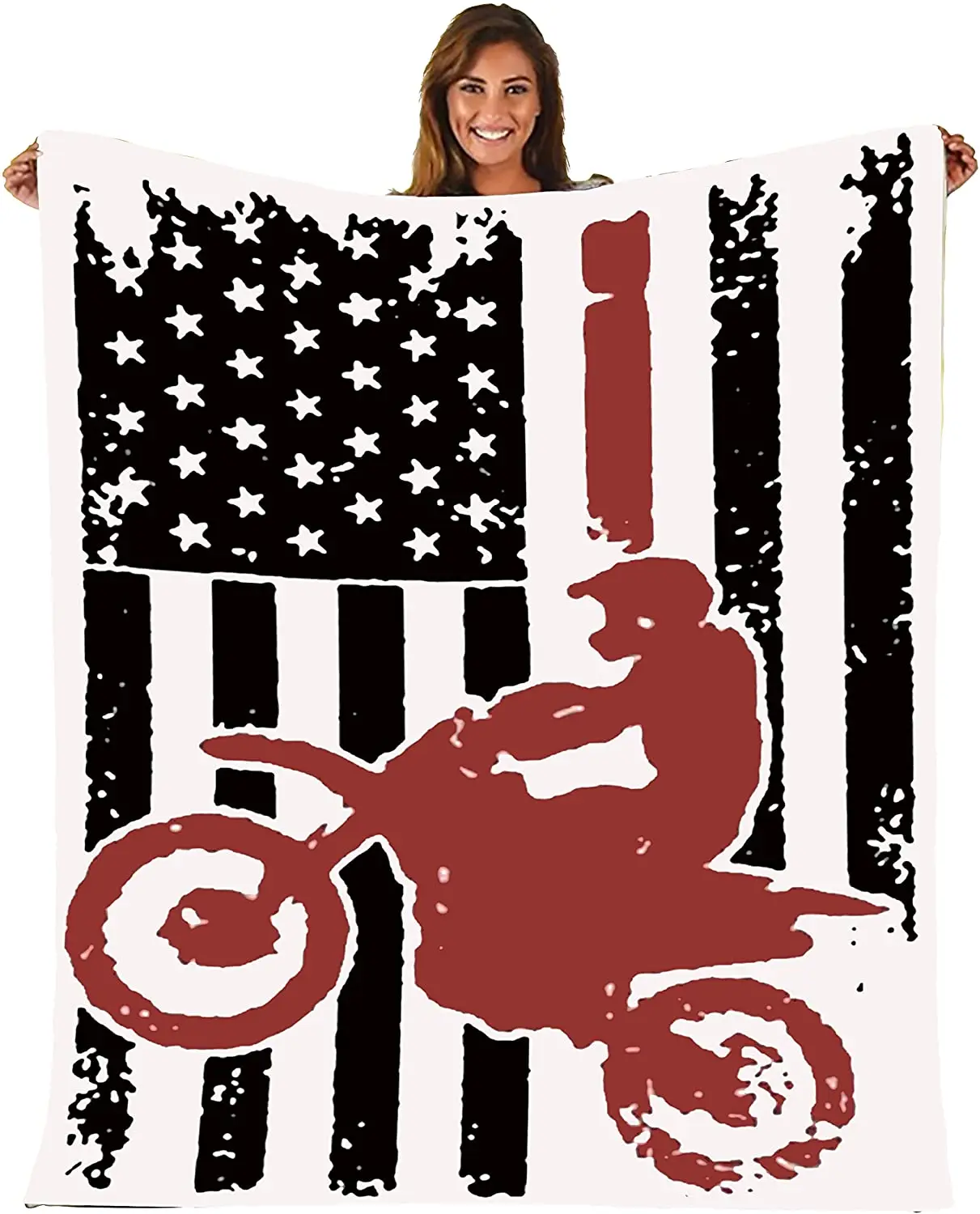 

USA Flag Bicycle Throw Blanket Ultra Soft Warm Blanket Lightweight Bed Quilt Durable Home Decor Fleece Blanket Sofa Blanket Gift