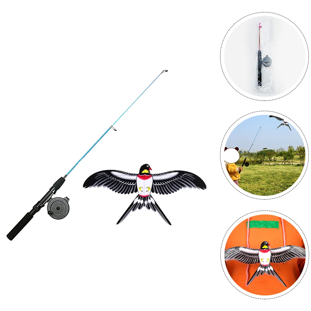 

Cartoon Swallow Kite Outdoor Bird Kite Easy to Fly Outdoor Kite with Fishing Pole (Random Color)