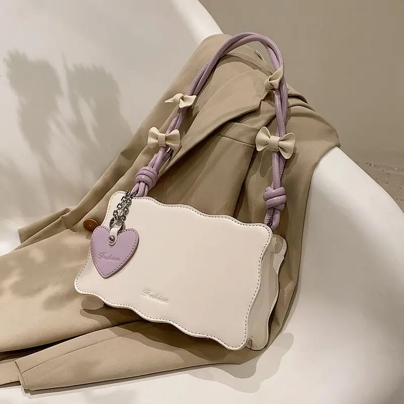 

Minority Korean underarm bag women's summer 2022 new bow girl's small square bag fashionable foreign style shoulder bag