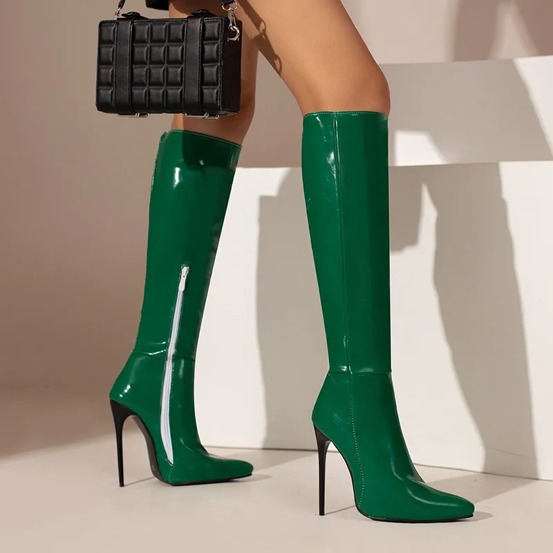 Женские вечерние сапоги до колена большие размеры 47-48