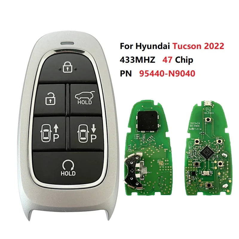

Номер детали CN020229 95440-N9040 для Hyundai Tucson 2022, 6 кнопок, 433 МГц