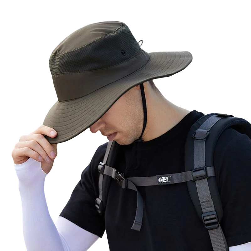 

Summer Fisherman's Caps Mountaineering Sunshade Breathable Outdoor Men Women Hiking Hat with Big Brim