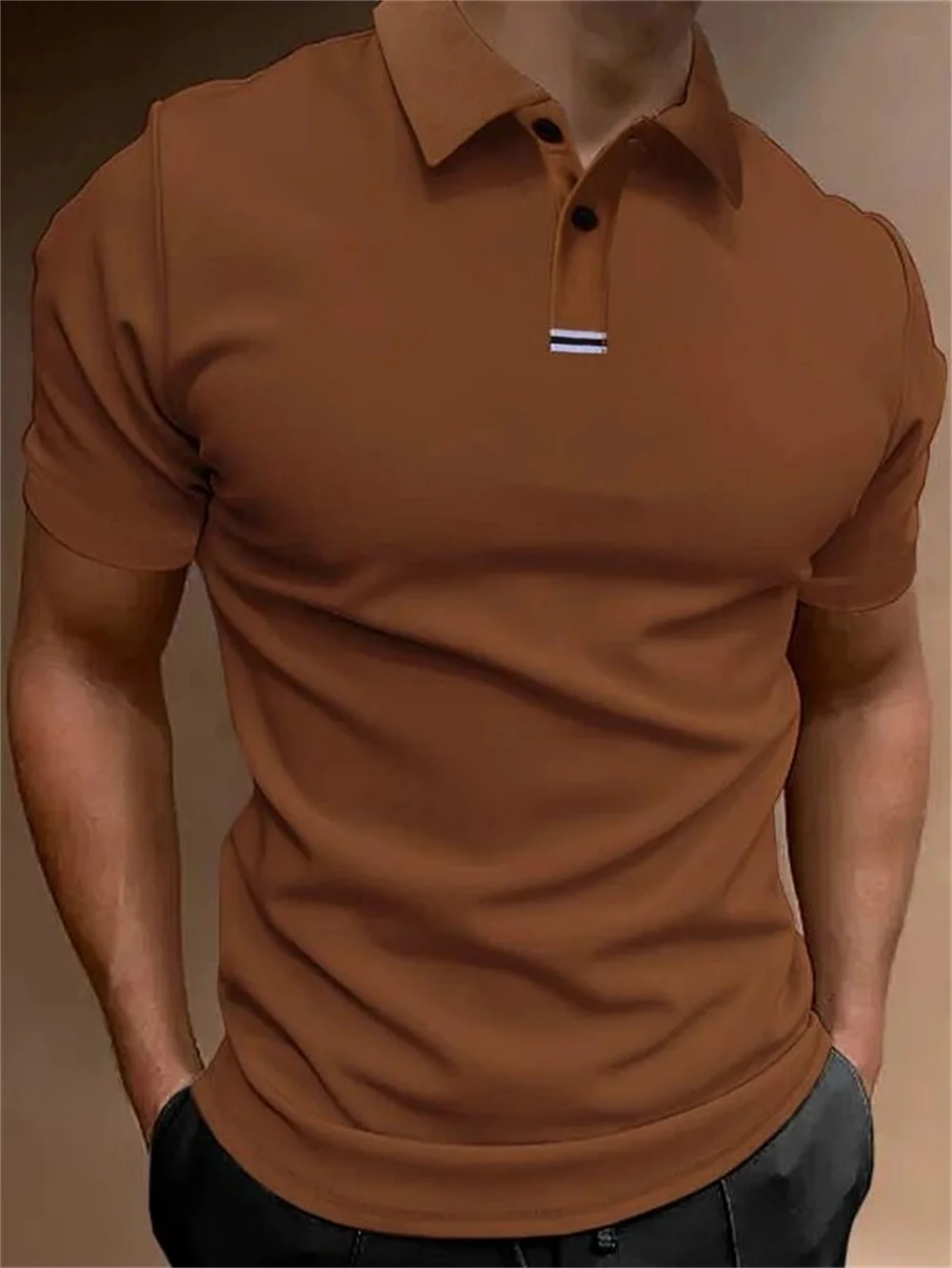 

Summer Casual Fashion Men's Lapel Printing Casual Short -sleeved POLO Shirt