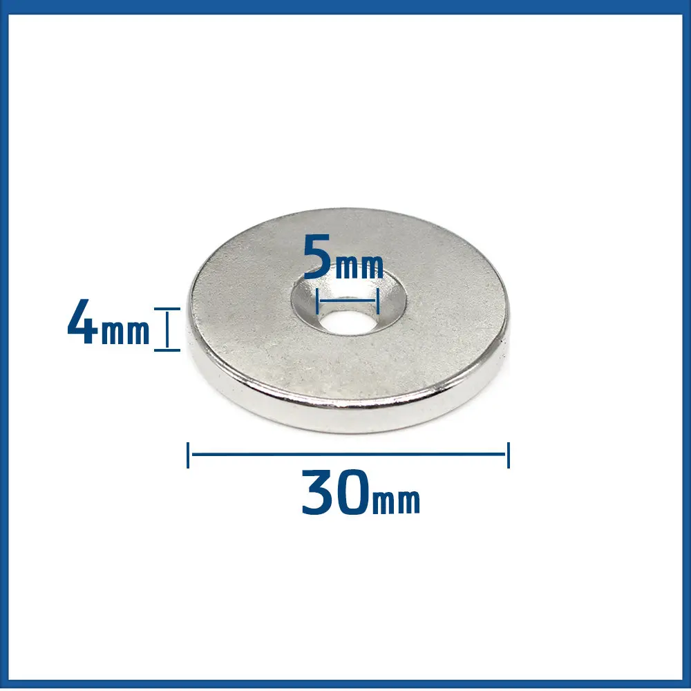 

1/2/5/10/15/20PCS 30x4-5 Round Rare Earth Neodymium Magnet 30*4 mm Hole 5mm 30x4 Disc Countersunk Strong Magnet 30x4-5mm 30*4-5