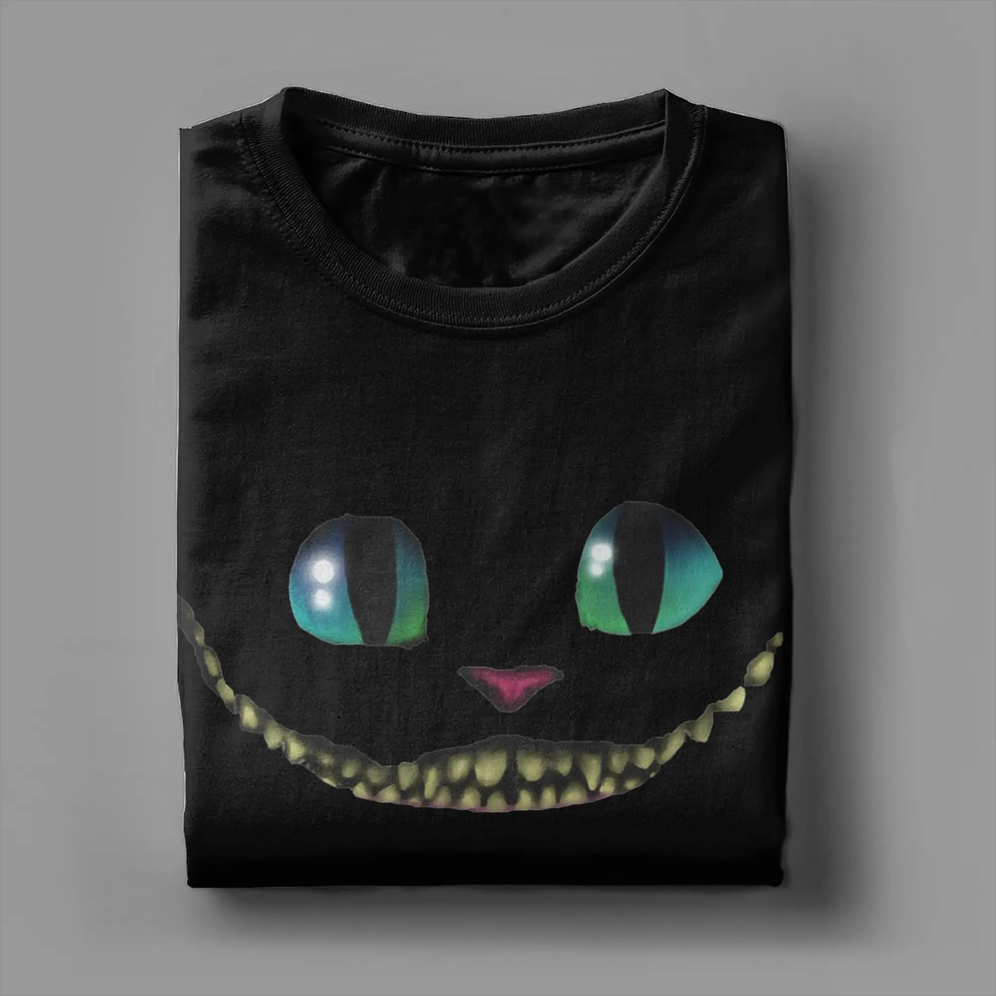 Men Women Print alice in wonderland Cheshire Cat Tee T Shirt 100% Cotton T-shirts Clothing
