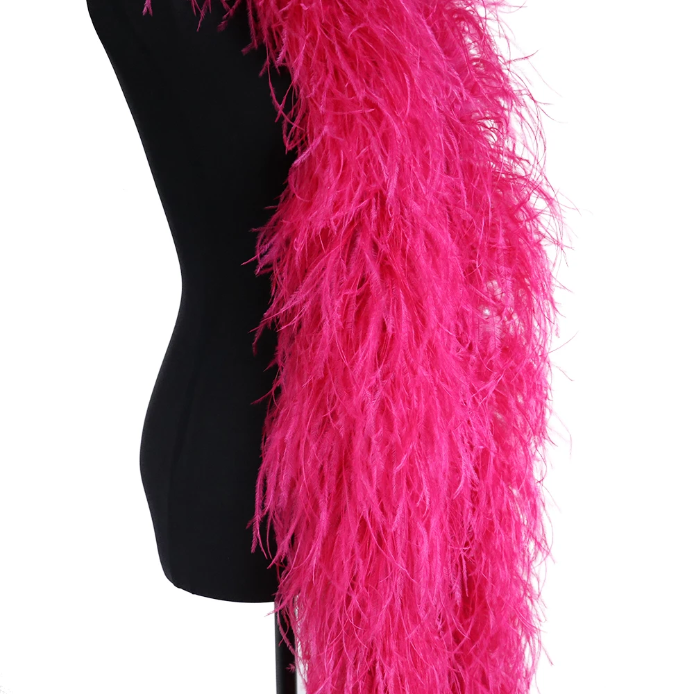 

2 Meter Ostrich Feather Boa Bulk Natural Curly Ivory for Costume Party Wedding Decoration Long 4/6/10 Ply Plume Accessory