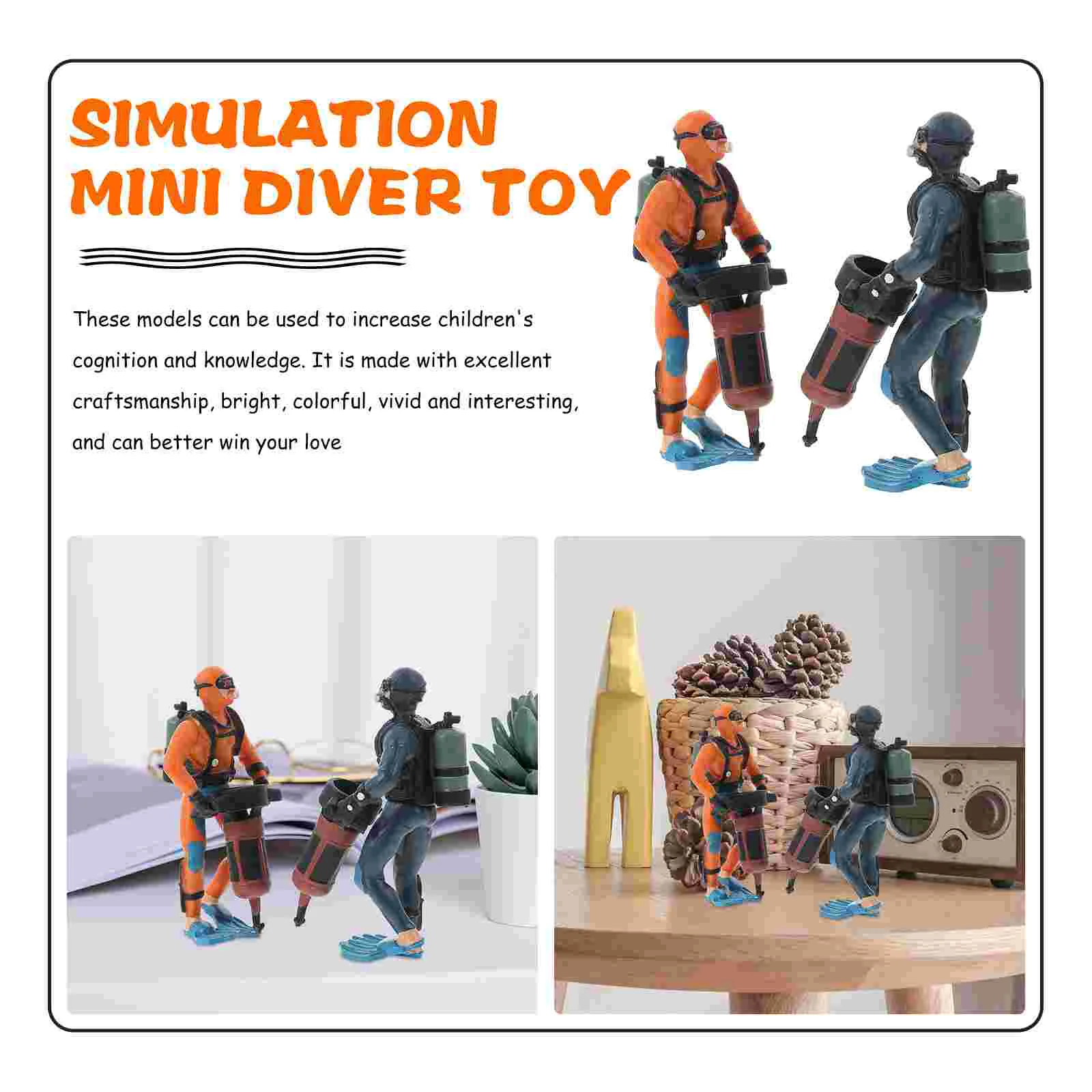 Моделирование дайвера декор модель имитация фигурки макет сцены орнамент