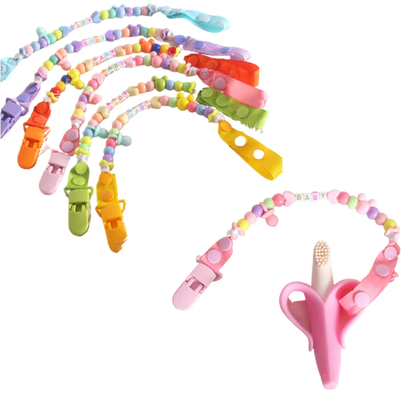 

Детская цепочка-пустышка с бусинами, зажим-цепочка для новорожденных, детская цепочка с защитой от потери, пустышка-пустышка, зажимы для про...