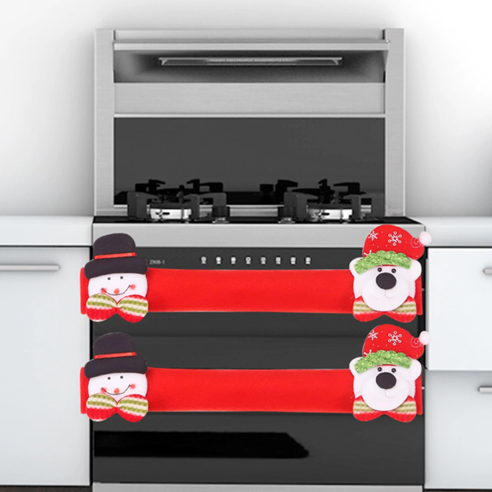 

4PCS Christmas Kitchen Appliance Handle Covers Lightweight Durable Lovely Patterns Covers Gifts for Family and Friends