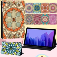 tablet case for samsung galaxy tab a8 10 5 2022 x200 x205a7 10 4 2020 t500 t505 mandala print leather stand flip cover shell