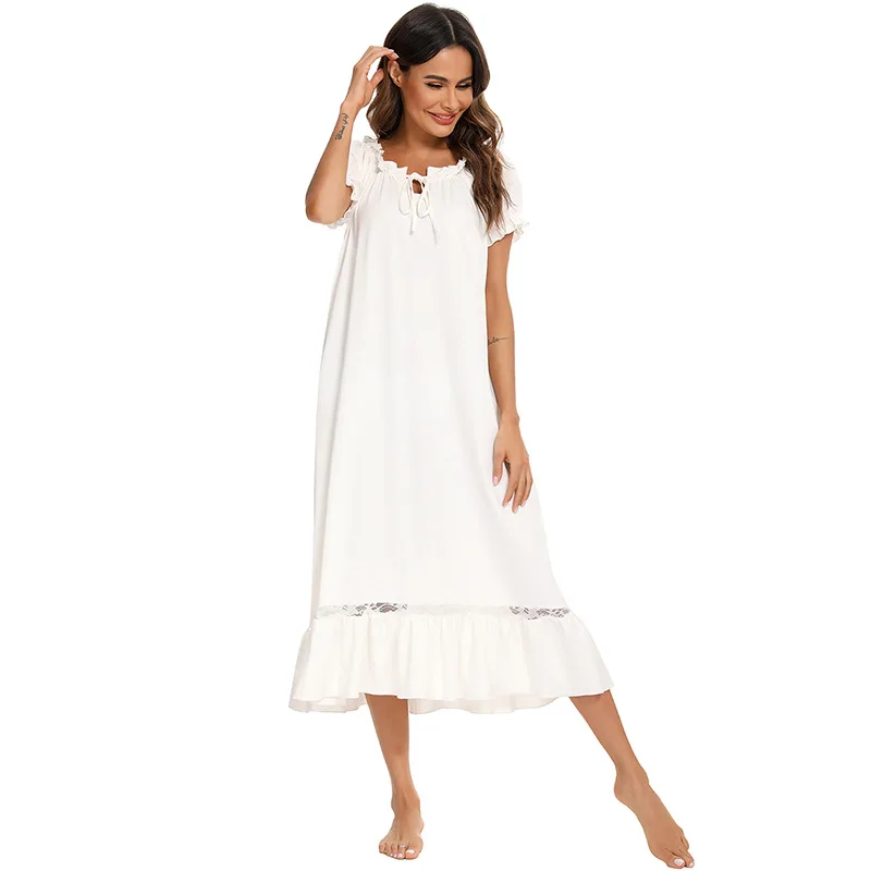 Spring Summer New Women's Nightdress Cute Short Sleeve Comfortable Casual Homewear Sleep Tops Sleepwear Women Night Gown