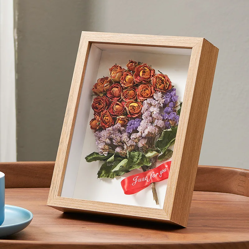 2pcs 3D Photo Frame Depth 5cm Wooden Picture Frame Nordic Shadow Box Dried Flower Specimen Holder Handmade Diy Gift Home Decor