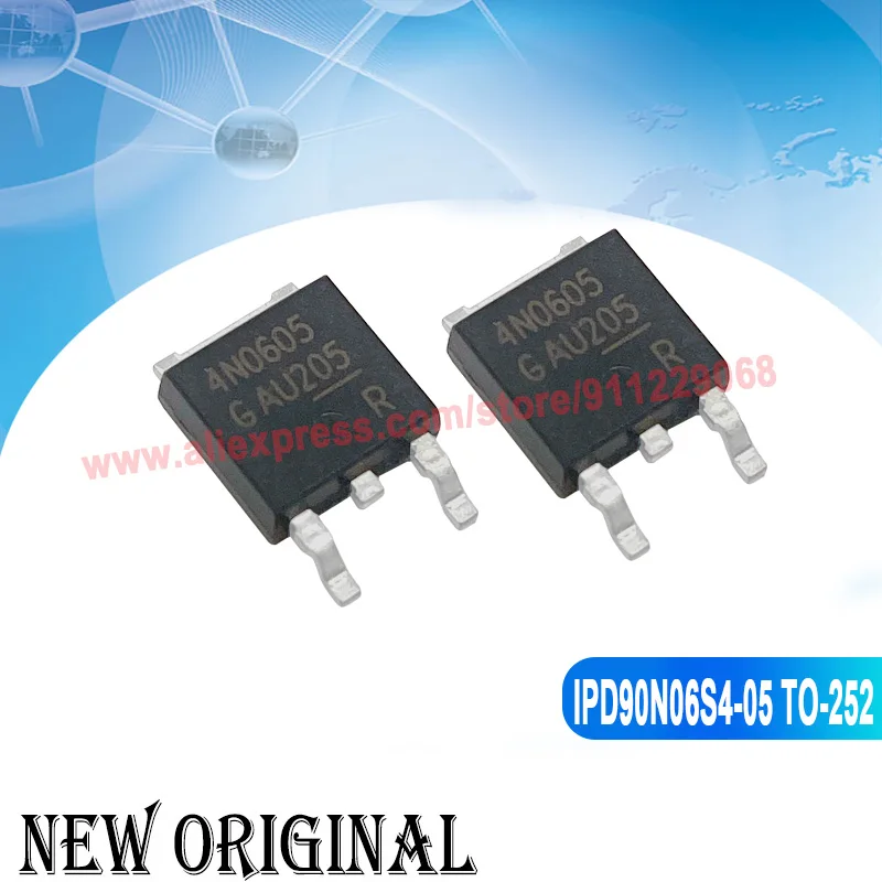 (5 шт.) 4N0605 IPD90N06S4-05 TO-252 60V 90A / EMA06N03N A06N03N 25V 80A / D256 AOD256 150V 19A / TK8P25DA 250V 7.5A TO-252