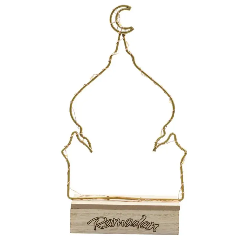

Украшения для Рамадана Mubarak Eid Рамадан деревянный настольный декор с подсветкой Раман кареем полые Луна Звезда настольные украшения для