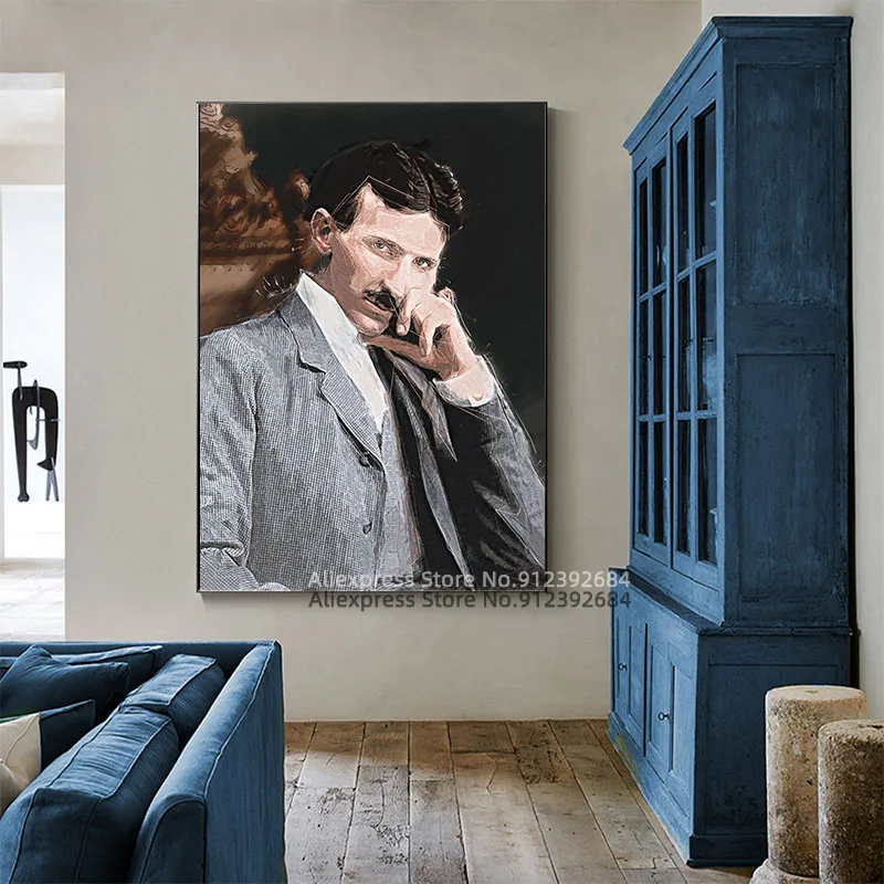 Nikola Tesla портретный плакат and Print Wall Art Picture Спальня Decor Home Decoration |