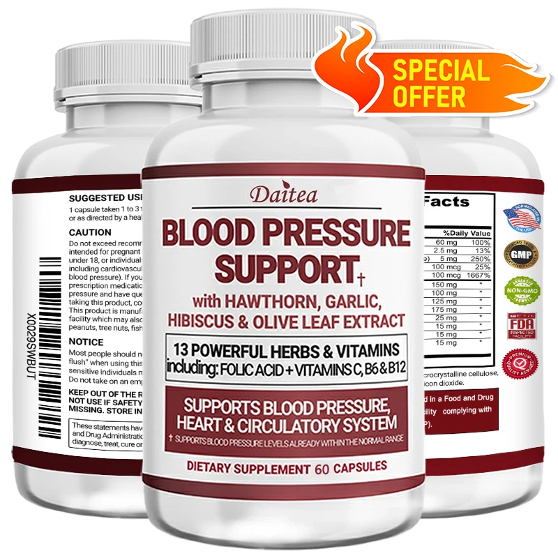 

Natural Blood Pressure Supplement - Maintains Blood Sugar Balance, Improves Healthy Heart & Brain Function, Lowers Cholesterol