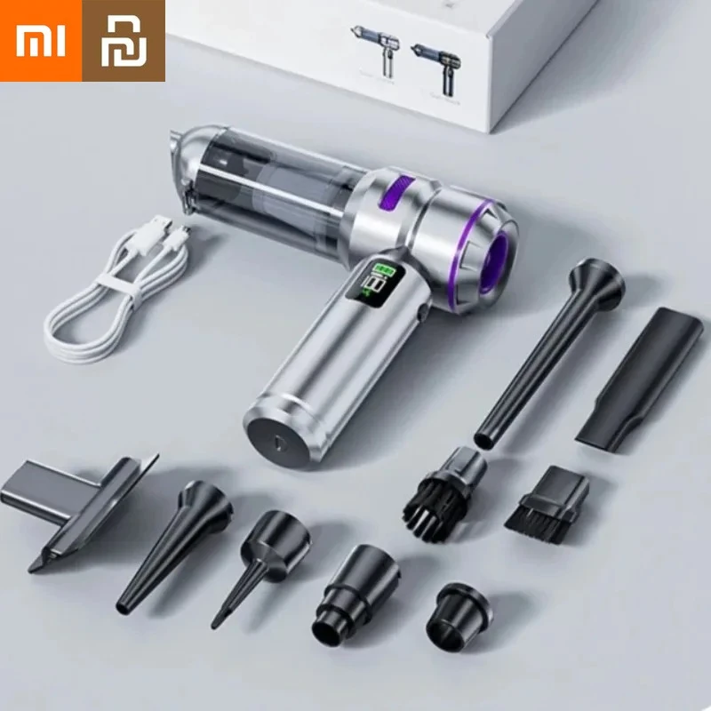 Фото Пылесос Xiaomi Youpin, мощный портативный ручной беспроводной бесщеточный двигатель, машина для очистки, мощный пылесос, надувной насос №1