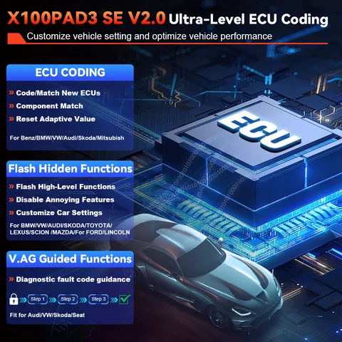 Программатор ключей XTOOL X100 PAD3 SE, лучшие диагностические инструменты PAD3 ELITE для Toyota/Benz, все потерянные ключи, двунаправленное сканирование, 38+ услуг