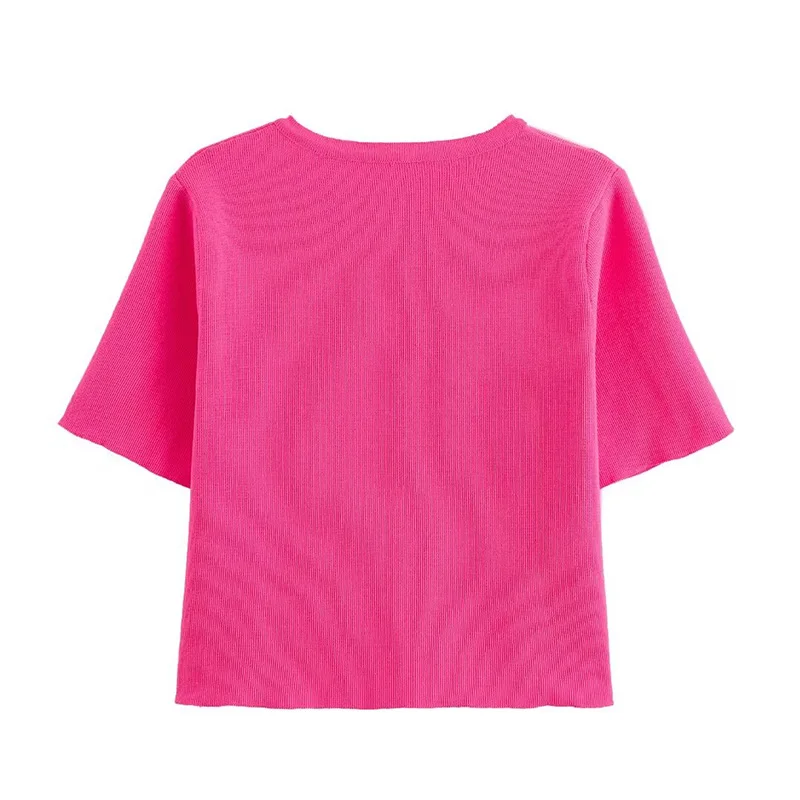 Женская модная однотонная короткая блузка Koekop на одной пуговице винтажная