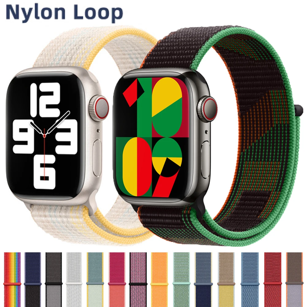 

Nylon Strap for Apple Watch Band Ultra 8 49mm 45mm 41mm for iWatch 7 Se 6 5 4 3 Bracelet for Apple Watch 44mm 40mm 38mm 42mm