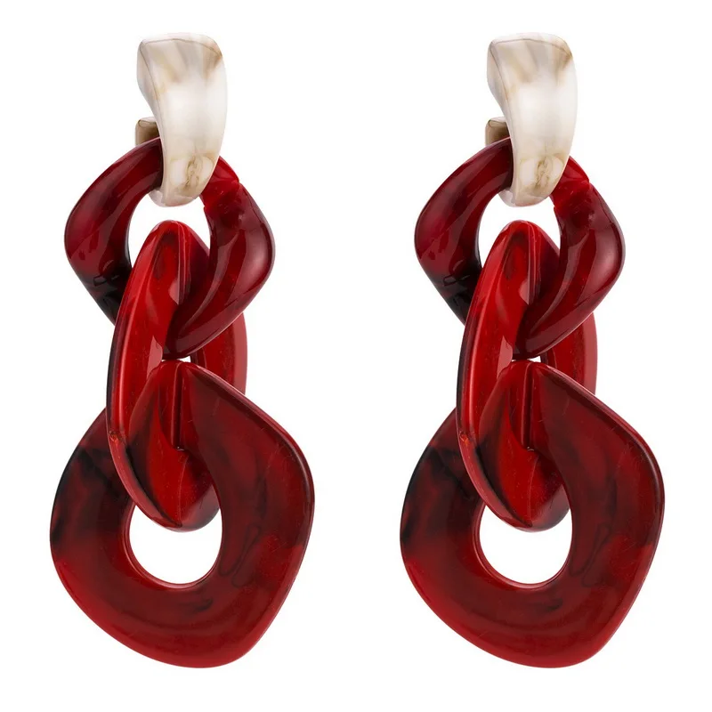 

Acrylic Pierc Resin Earring Multi Color Stud Earring For Women Trendy Silver Pins Hoop Earrings Cuff Accessories Fashion Jewelry